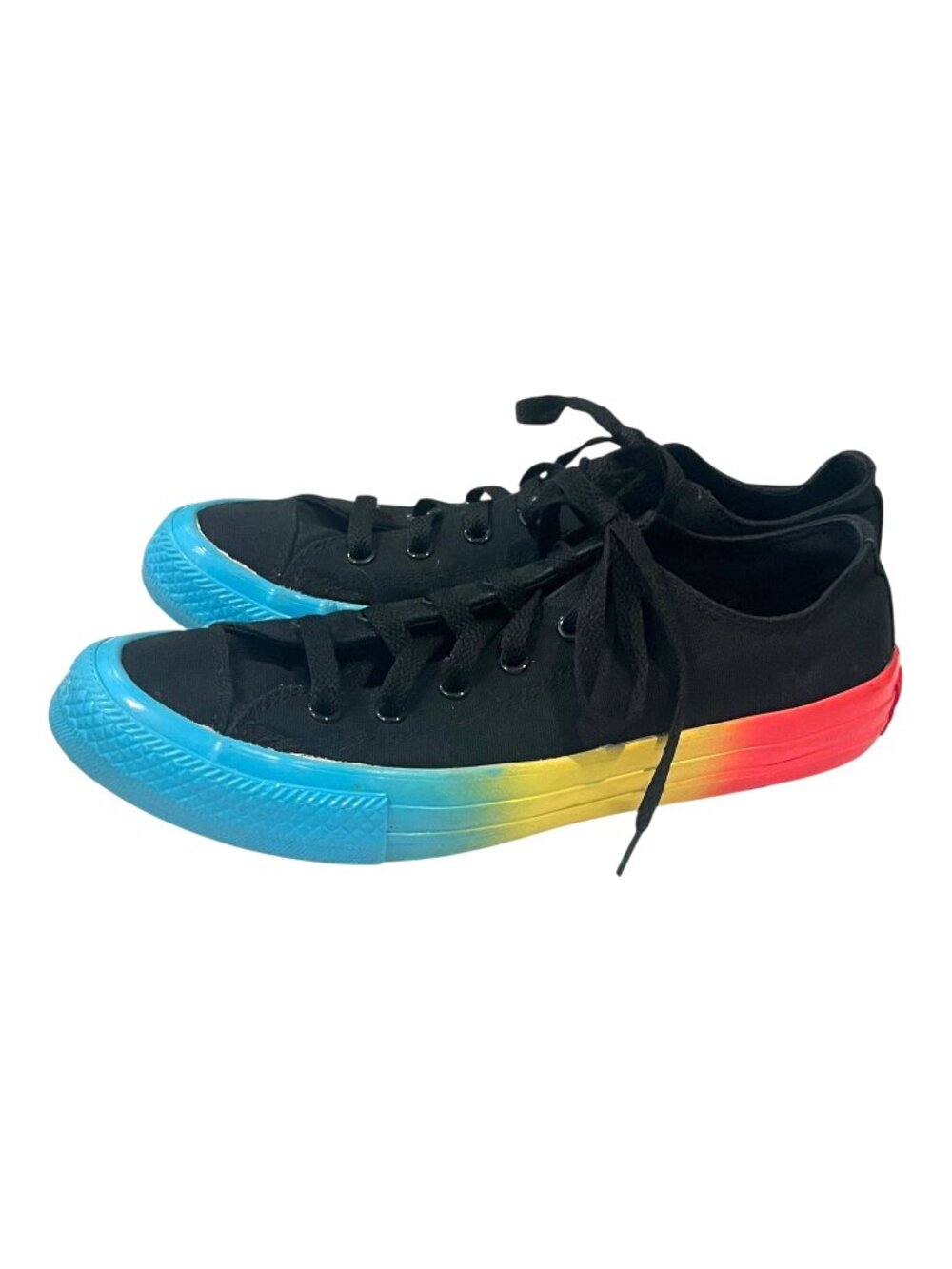 Converse All-Star Black with Rainbow Sole - Women's Size 7 - Men's 5